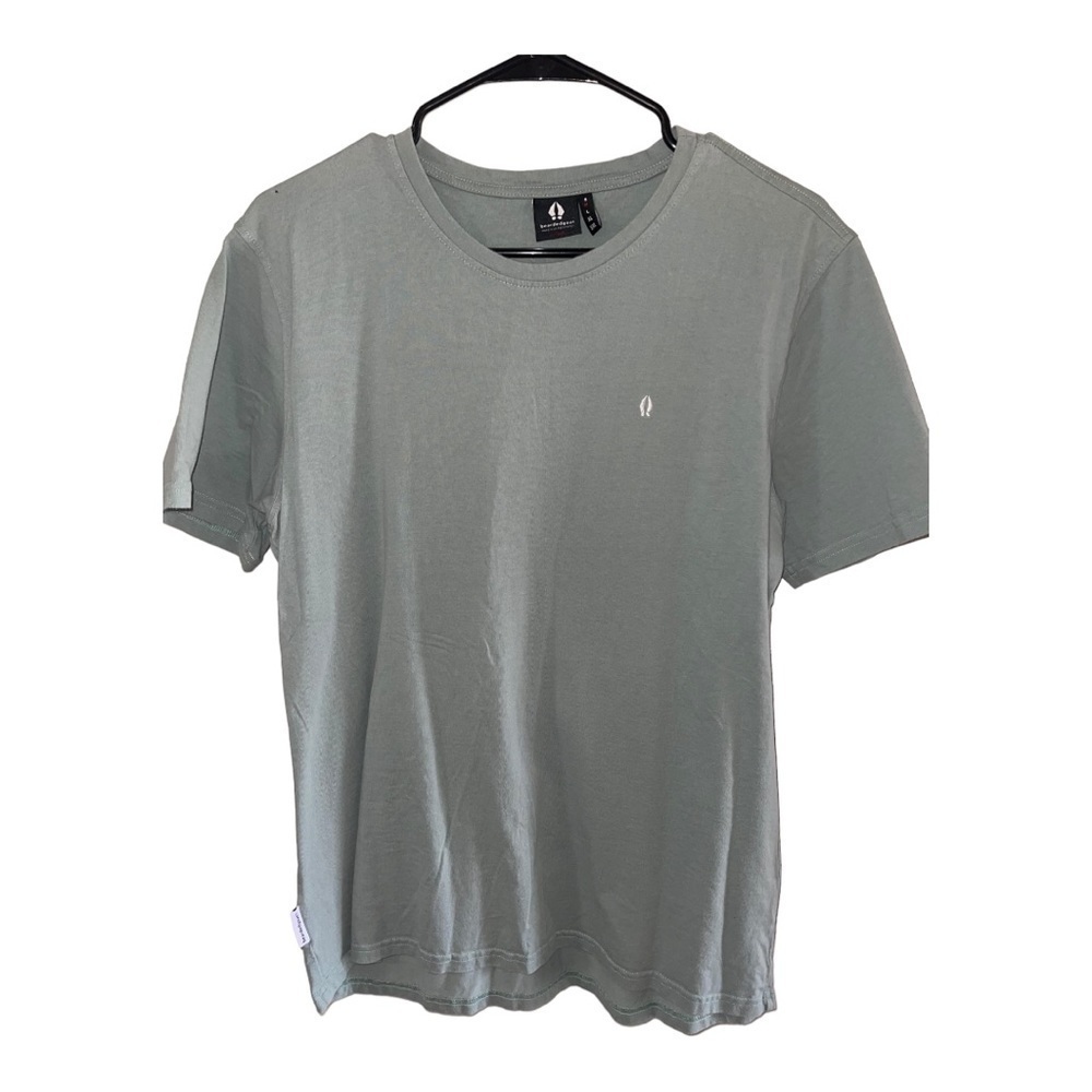 𝅺BEARDED GOAT GRAYISH GREEN ATHLETIC TEE SIZE MEDIUM